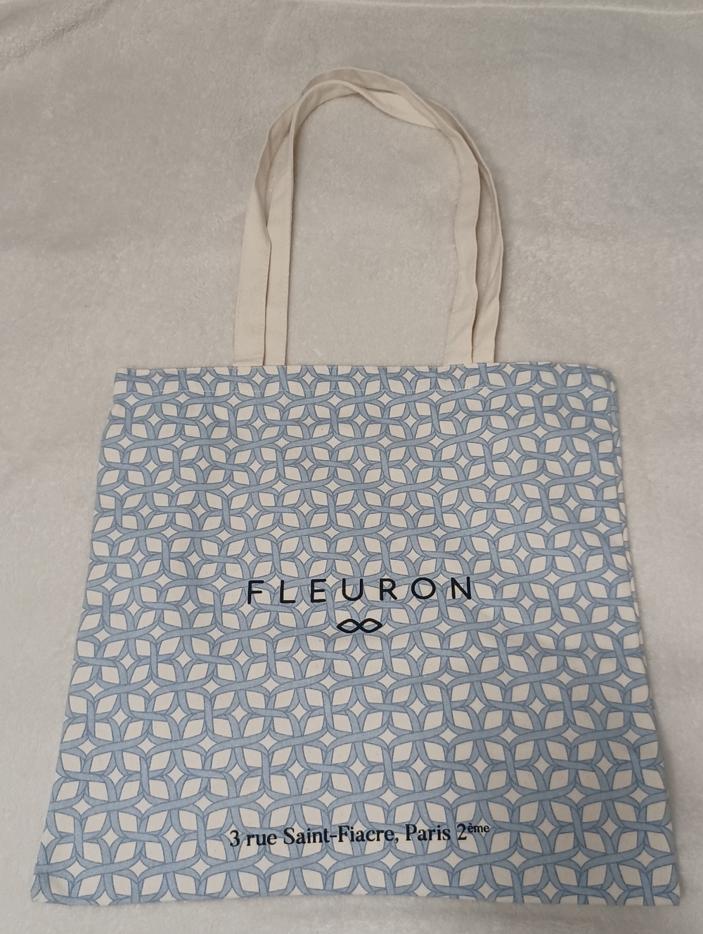 Fleuron Blue Patterned Tote Bag
